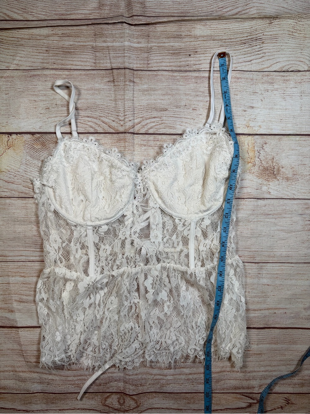 Delicate Dainty Whimsigoth Fairy Sheer Lace Fringe Bustier Camisole - Picture 3 of 9
